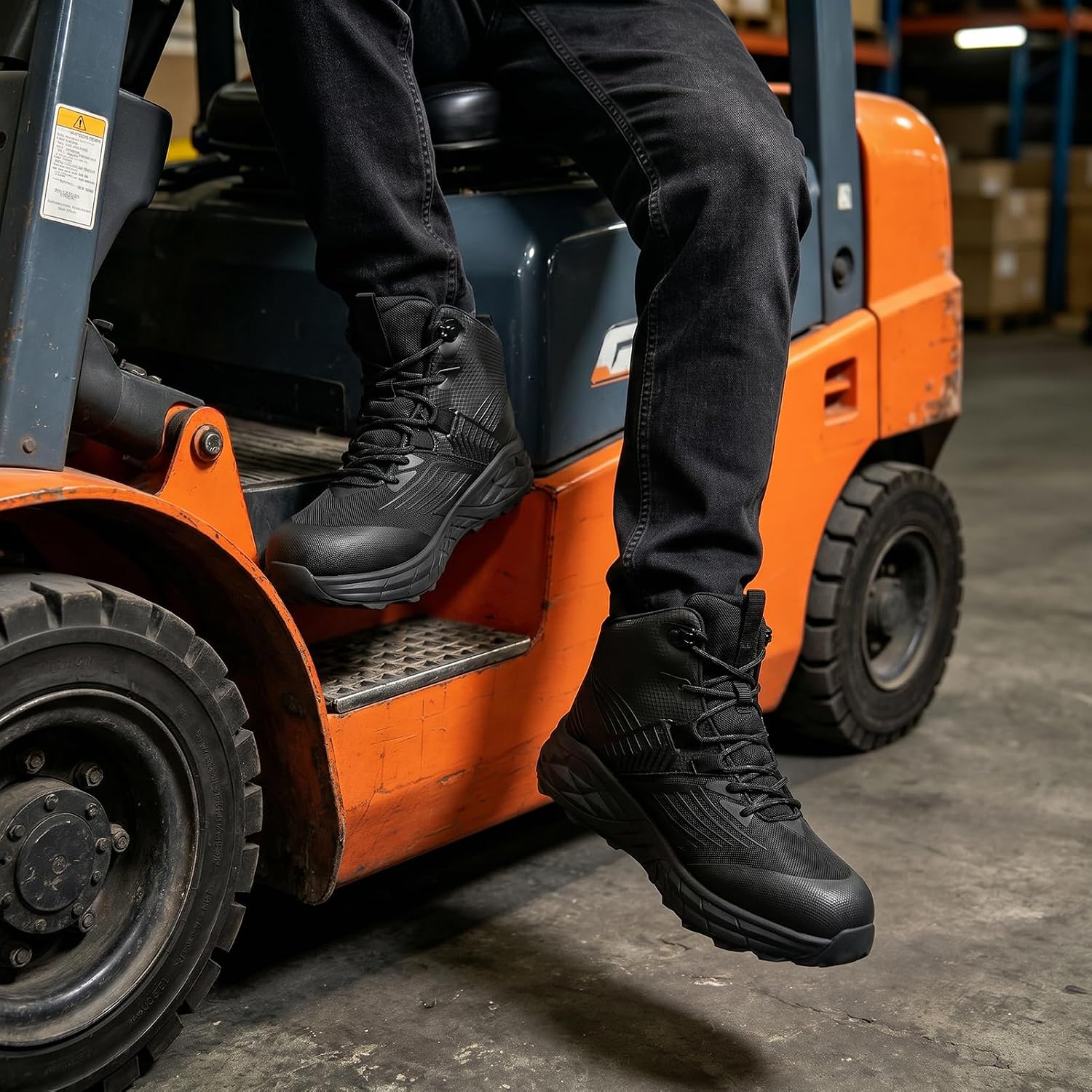 Blapek Steel Toe Work Boots for Men, Slip Resistant & Puncture Resistant