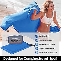 Vista 2 de 4Monster Toallas de camping súper absorbentes, toalla de viaje de microfibra de secado rápido, toalla de gimnasio ultra suave y compacta de secado