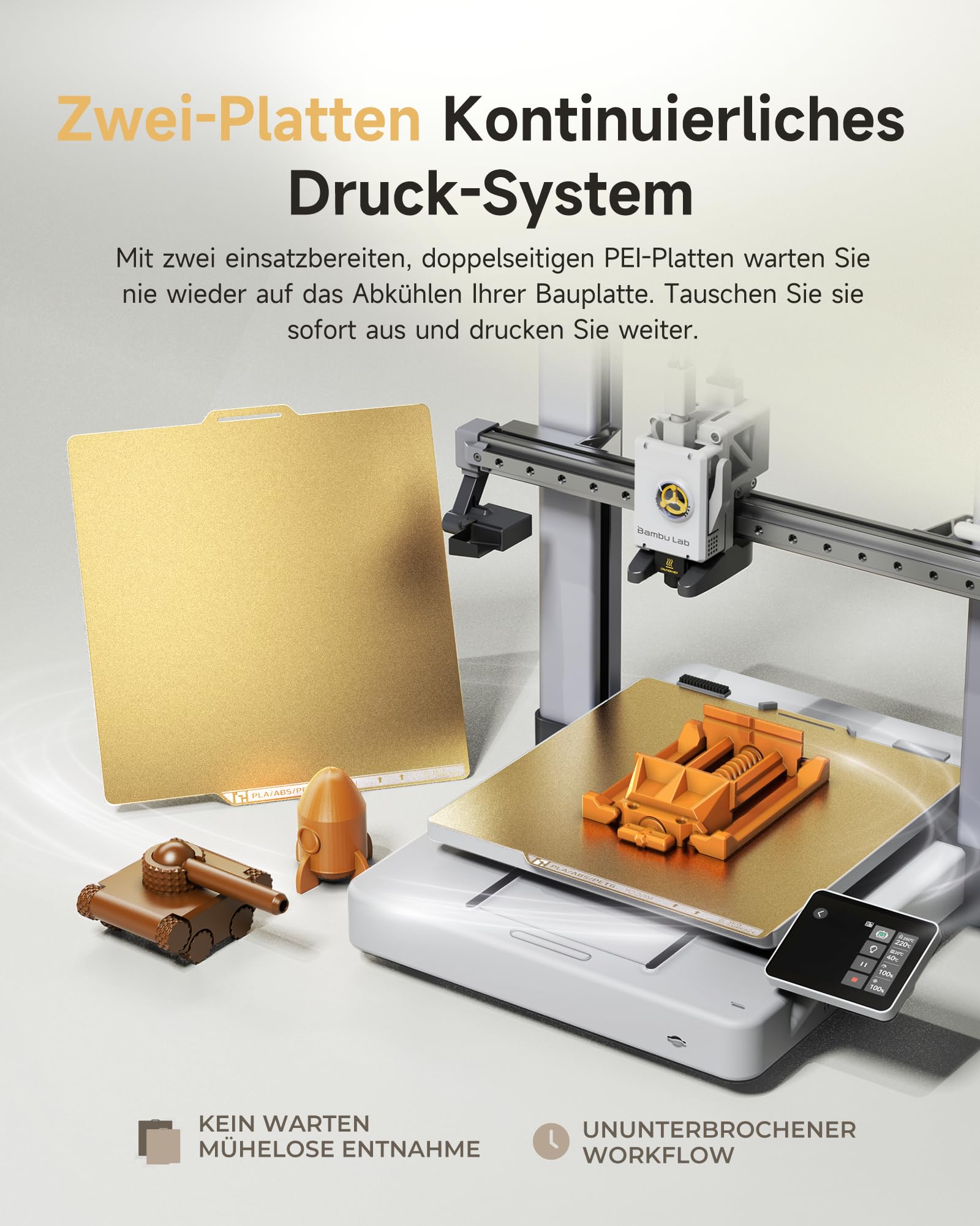 YOOPAI Doppelseitig Texturierte PEI Druckplatte, Magnetisch Spring Steel, 257x257mm, für Bambu Lab P2S P1S A1 X1 X1C X1E P1P 3D Drucker (2)