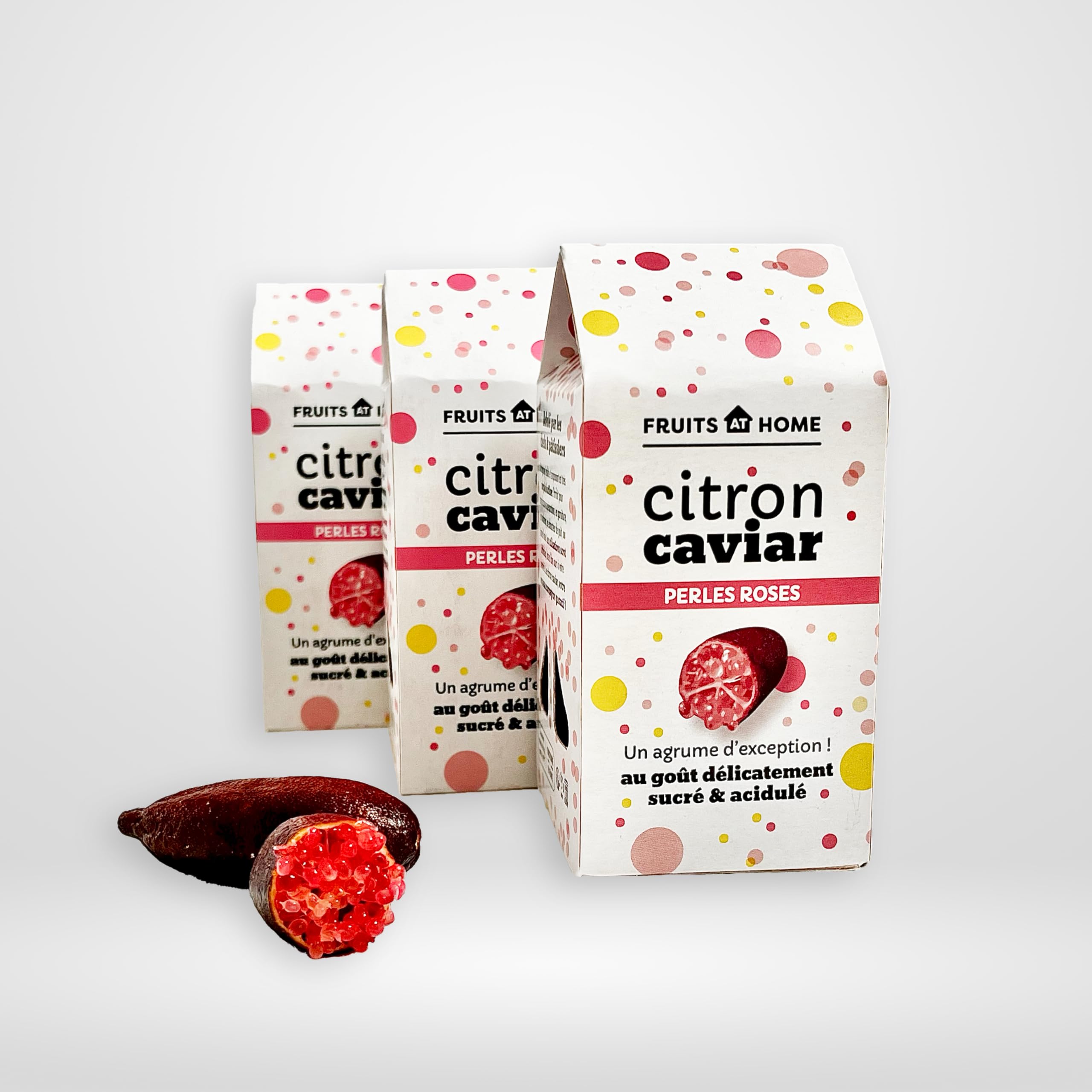 Fruits at Home - 3 Barquettes Citron Caviar Rose Frais 60g chacune