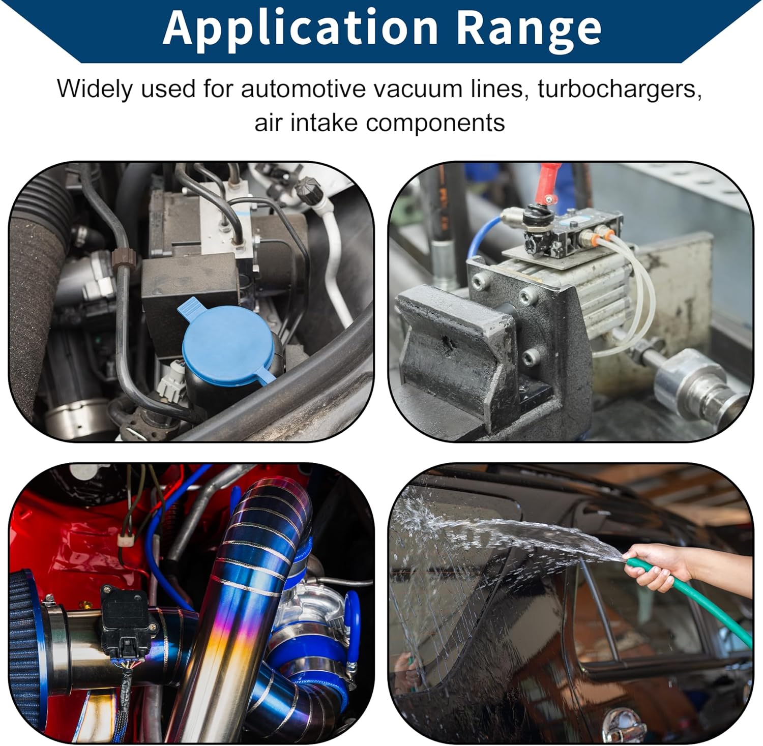 Silicone Vacuum Tubing Hose Automotive Vacuum Line High Temperature 33Ft 1/2" 12mm ID 2.5mm Thickness 1 Pcs Blue 130PSI Max Pressure