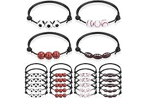 20 Pcs Sports Party Favors Charm Bracelets,Soccer Basketball Football Baseball Volleyball Bead...
