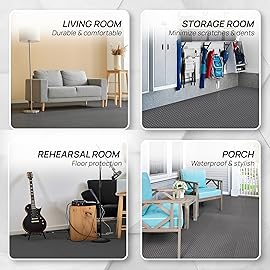 Yes4All EVA Interlocking Mats, Puzzle Floor Tiles, Foam Floor Padding with Border for Furniture, Home Space, Living Room, Garage 11 SQFT