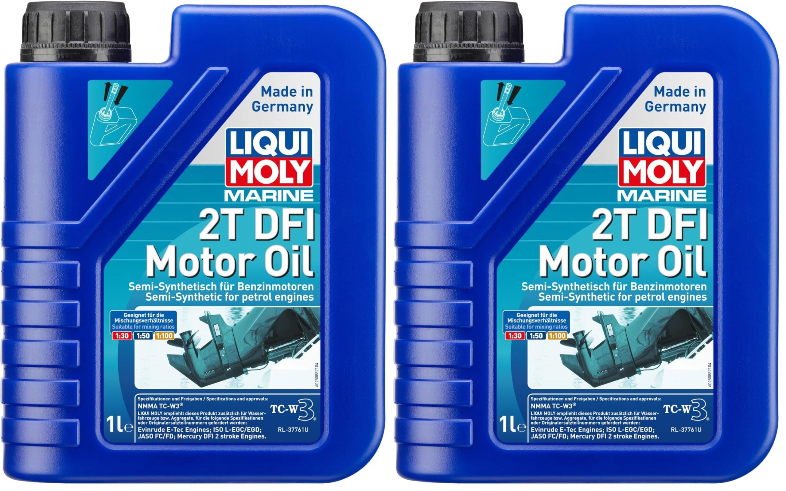 Liqui Moly Marine 2T DFI Motor Oil 1 L Boot 2-Takt-Öl Packung mit 2