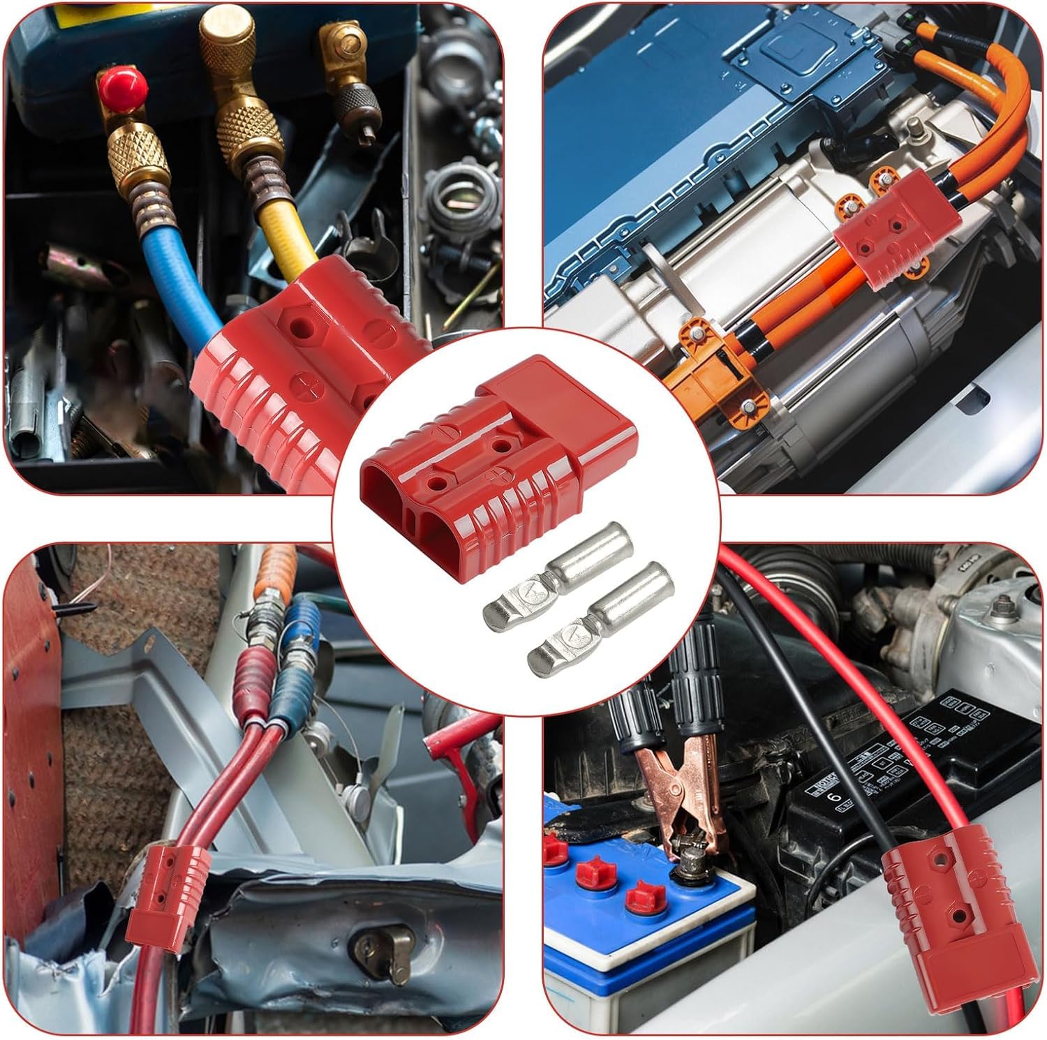 Connettore Batteria Anderson, 2 Pezzi 175a 600v Connettore Rapido Di Batteria, Connettori Elettrici Rapidi Connettori A Spina Per Auto Con Terminali Per Rimorchio, Trailer, Verricello, Auto