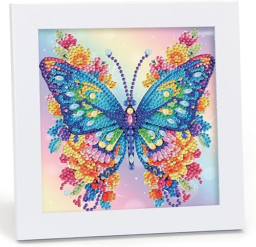 Libfx Kits de arte de diamantes para niños con marco de arte de diamantes para niños, niñas, niños, principiantes, artes y manualidades para niños