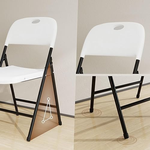 Miniatura 4 de Sillas plegables, silla plegable de plástico, sillas plegables de metal resistente de plástico para exteriores, asiento comercial plegable
