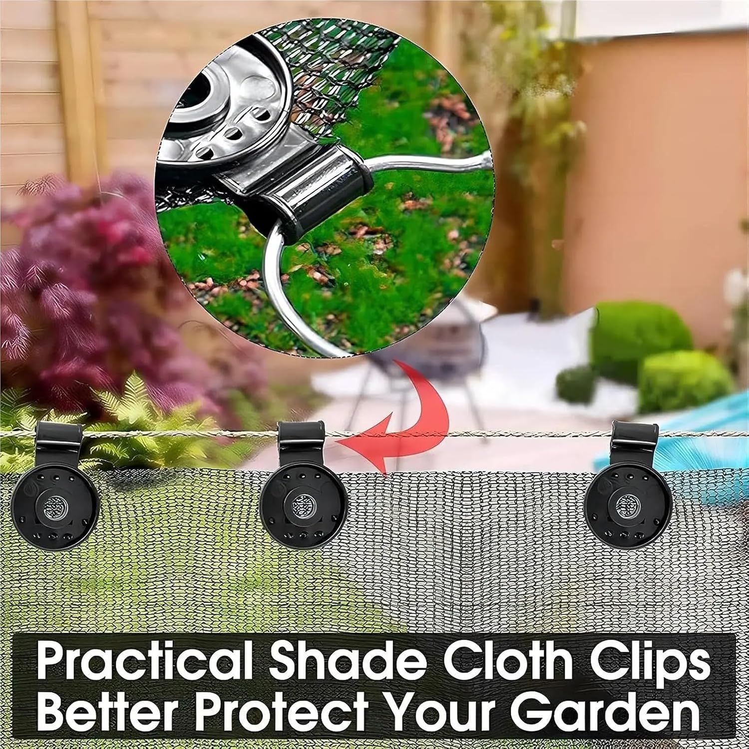Shade Cloth Clips 100pcs Greenhouse Shade Cloth Fabric Fix Clamp Plastic Grommet Fence Netting Hook for Greenhouses(White Small)