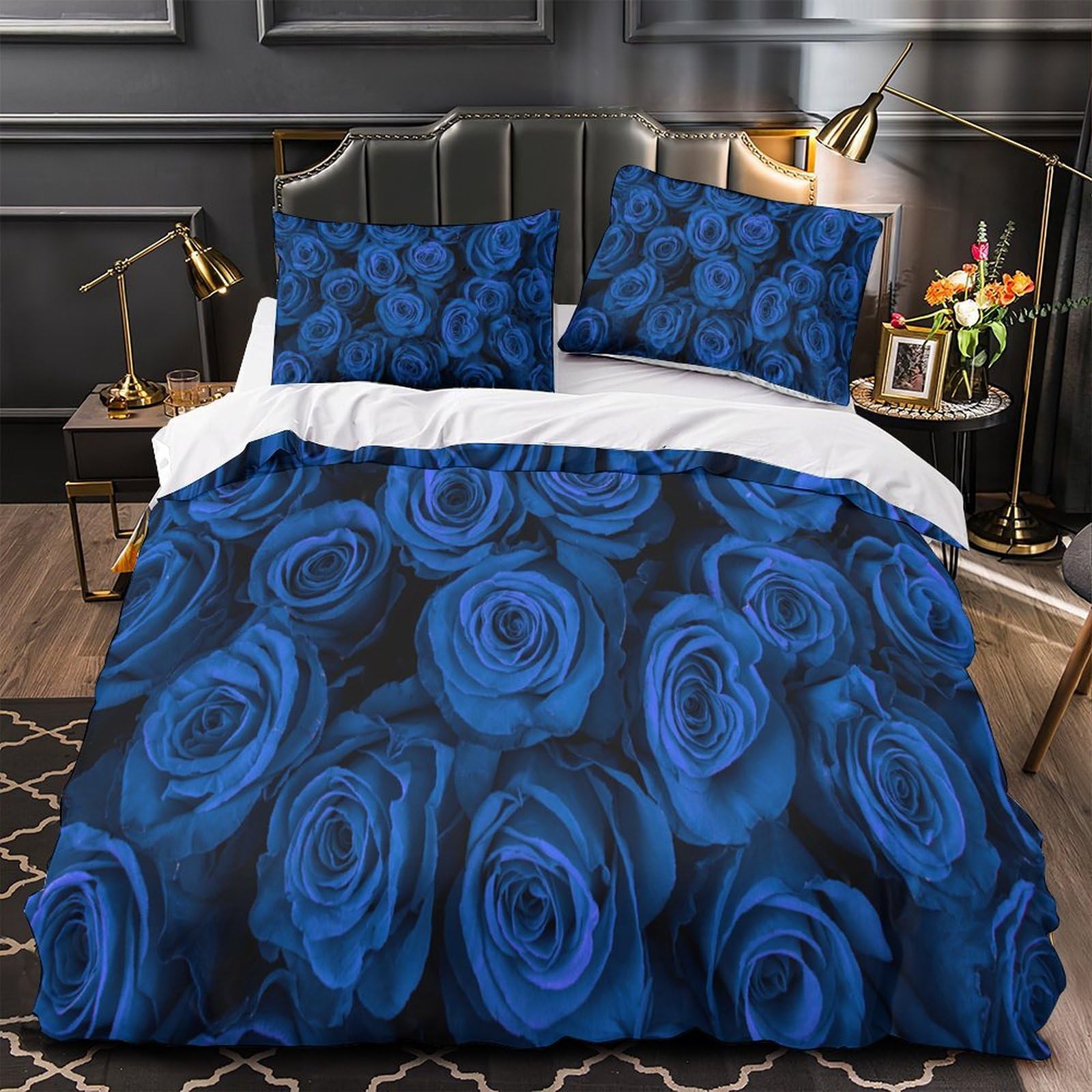 Housse de couette design floral bleu pour transformer votre chambre parentale