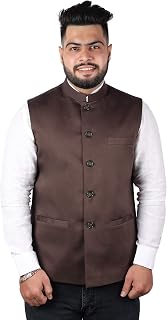 Men's Nehru Jacket | Satin Finish Mill Made Material Formal Jacket | Solid Ethnic Sleeveless Jacket | Corporate or Festival Wear