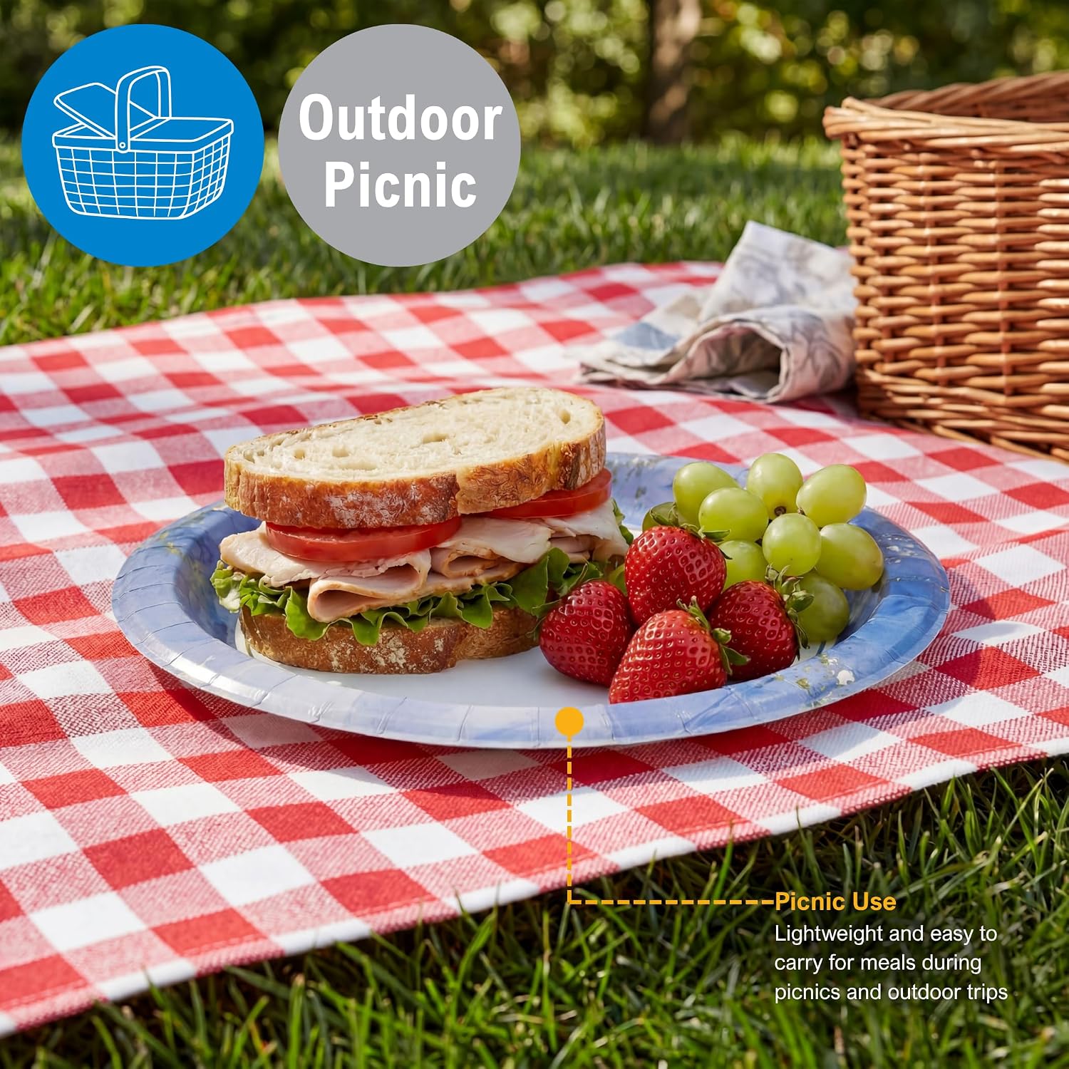 PAMI Paper Plates 9 in,Sapphire Mist Collection,Oil & Water Resistant,50ct image 3