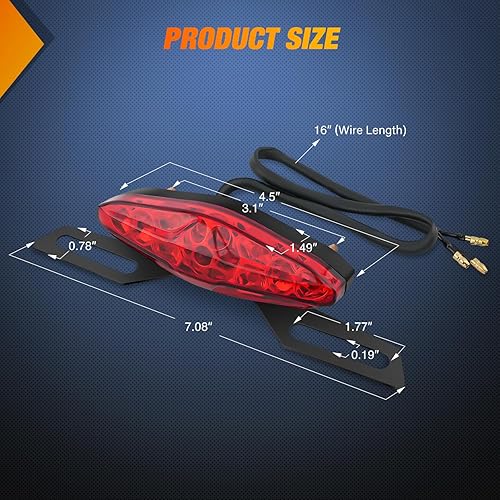 Miniatura 9 de Nilight UTV LED Chase - Luz de freno universal de 1.75 a 2.0 pulgadas, montaje en barra rodante, luz estroboscópica de carga inversa para UTV, ATV,