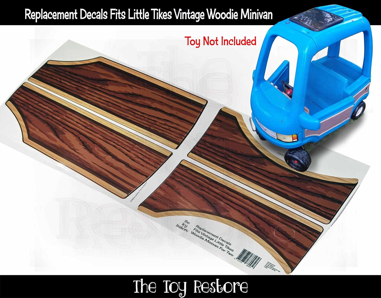 Toy Restore Replacement Stickers Fits Little Tikes Woodie Minivan Wood Van Side