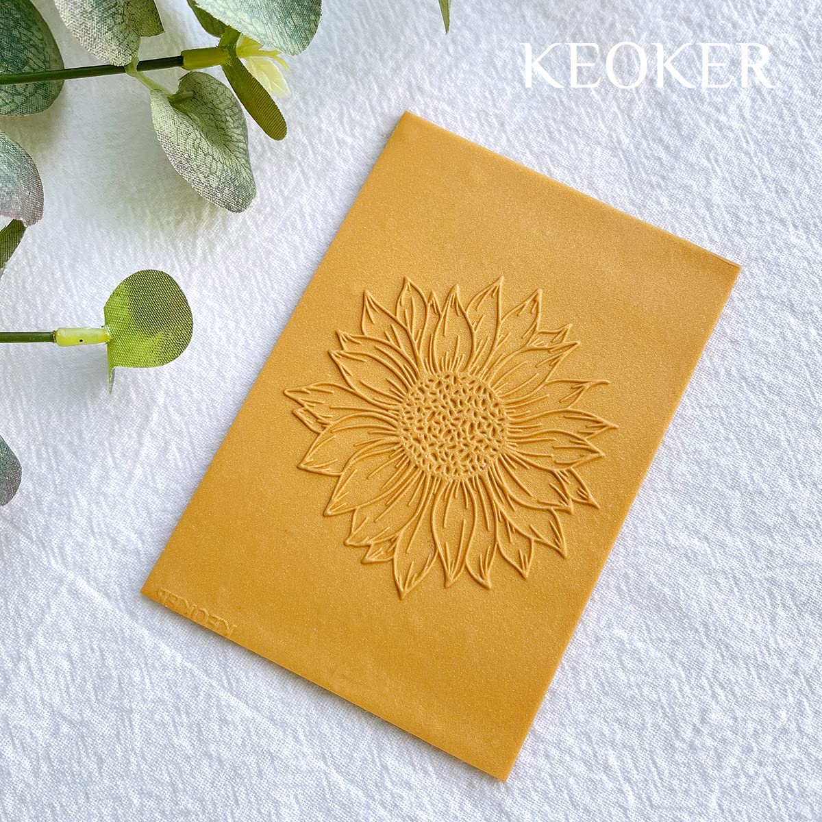 Keoker Polymer Clay Texture Sheets, Clay Texture Mat for Making Earrings Jewerly Polymer Clay Texture Silicone Mat (No. 6 Sunflower) - Image 2