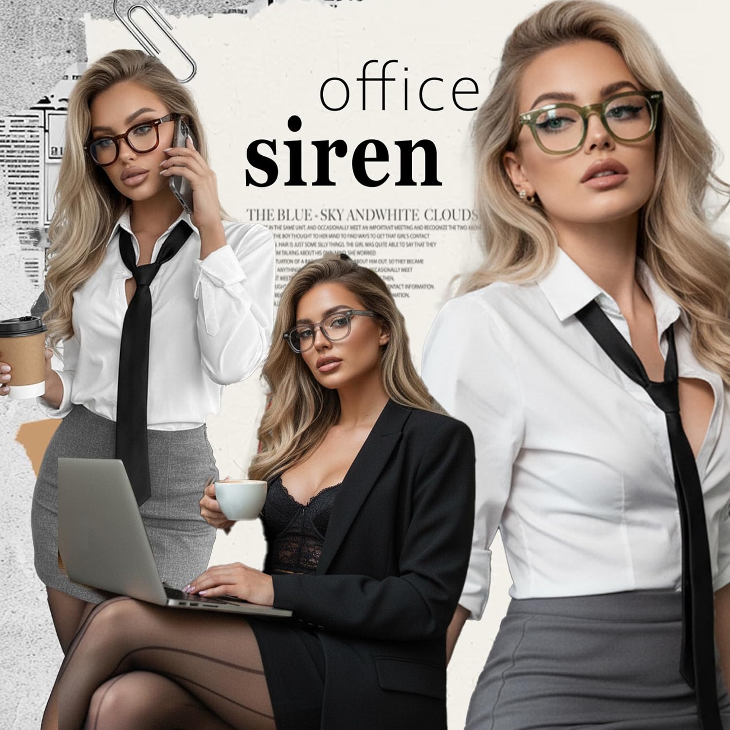 SIPHEW Blue Light Blocking Glasses for Women & Men - Square Acetate Tr90 Sturdy Frame Anti Eyestrain Eyeglasses - Image 2