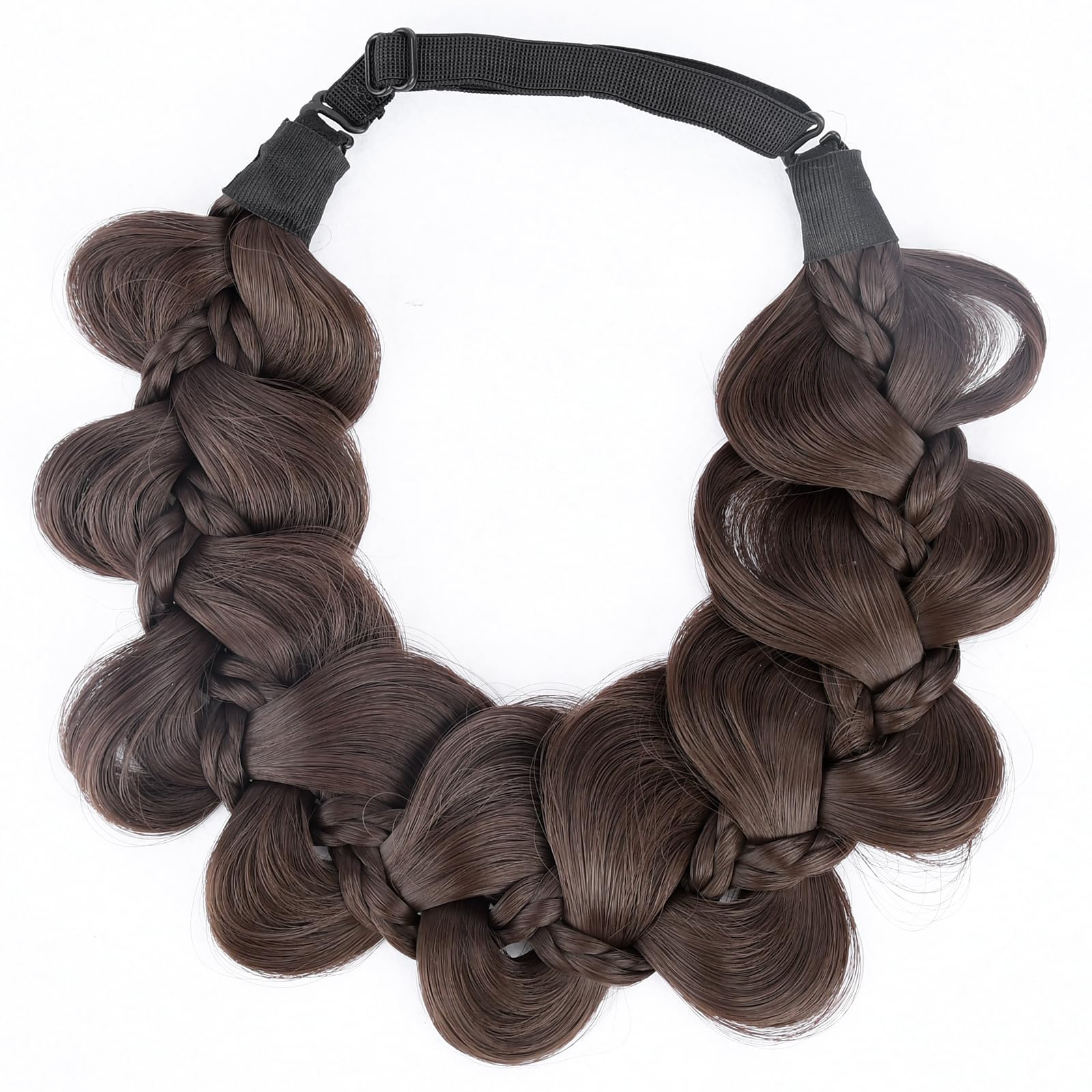 Gledola Bridal Hair Accessories Wide Kinky Fishtail Plaited Braids Headband Braided Synthetic Hair Elastic Stretch - Image 4