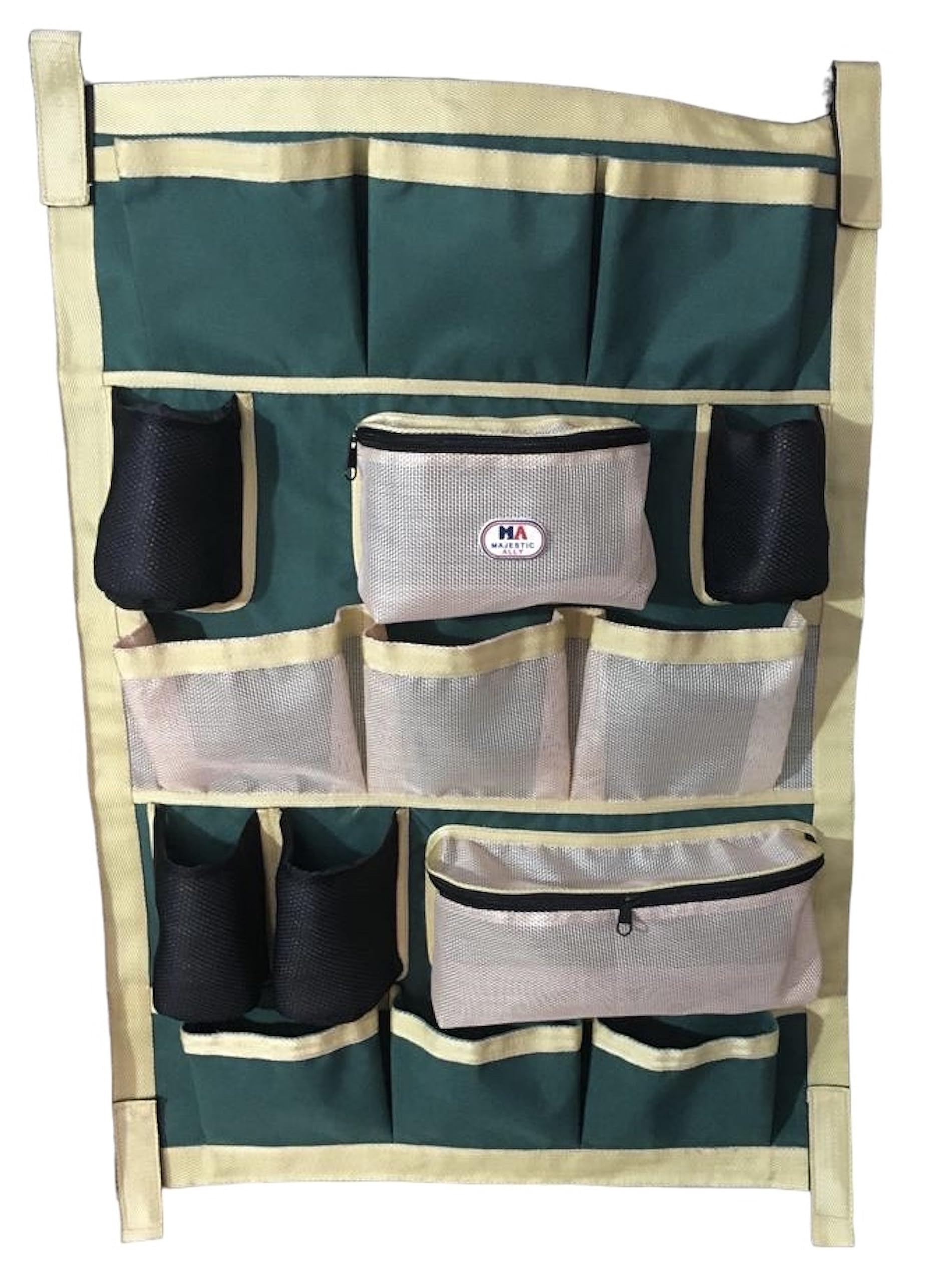 Majestic Ally Nylon Heavy Duty Tack Grooming Organizer Bag, Trailer Door organizing Bag, Equine Accessories Organizer (Hunter Green) — image 1