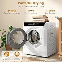 Vista 7 de Auertech Secadoras portátiles de 2.8 pies cúbicos para lavandería, secadora de ropa compacta con bañera de acero inoxidable y secadora de botas