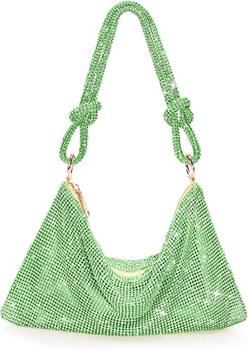 WLLWOO WLLWOO Bolsos de mano con diamantes de imitación para mujer, bolsos de noche elegantes, bolsos cruzados brillantes para fiesta, club, boda