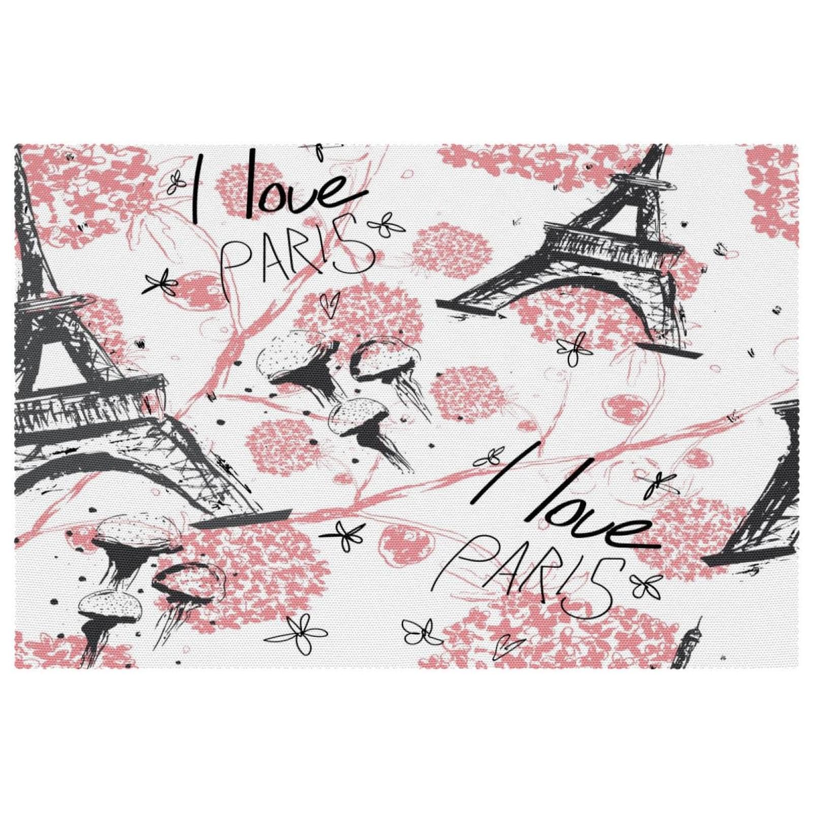 Set de table Tour Eiffel chic bouquet de fleurs pour table de salle