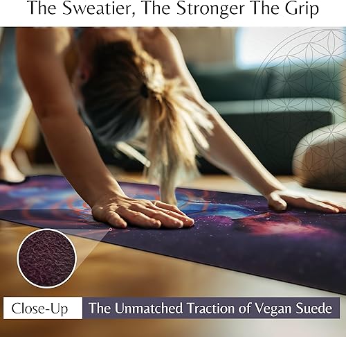 Miniatura 5 de Alfombrilla de yoga diseñada por artistas diseño de chakra sacro, extra gruesa de 14 de pulgada, superficie de agarre para el sudor, perfecta para