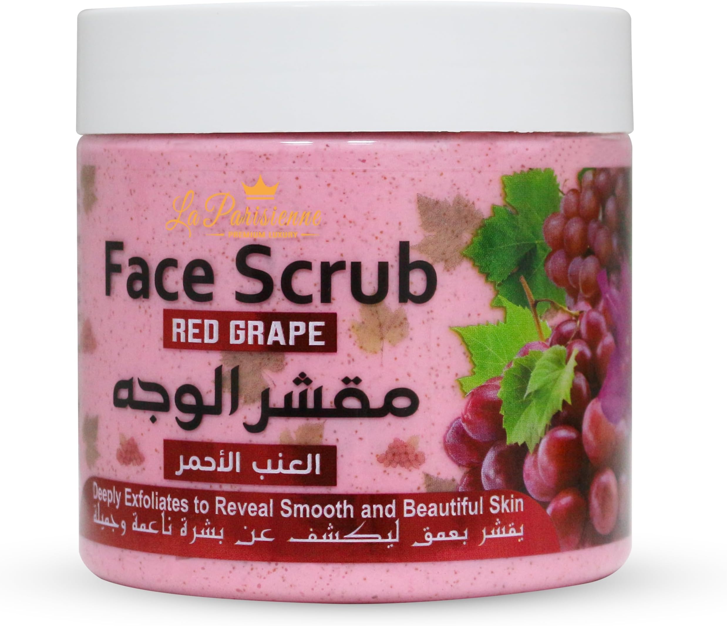 ECOLYTE+ Face Scrub La Parisienne, Deeply Exfoliates, Reveal Smooth & Beautiful Skin, Exfoliating Scrub, Facial Exfoliant, Moisturizing, Glowing Skin - (Red Grape, 500 ml)