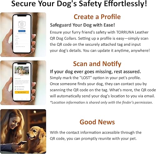 Miniatura 3 de Collar de perro de cuero genuino personalizado con placa de nombre, collar de perro ajustable resistente Negro -,Azul,Marrón,Mostaza,Rojo