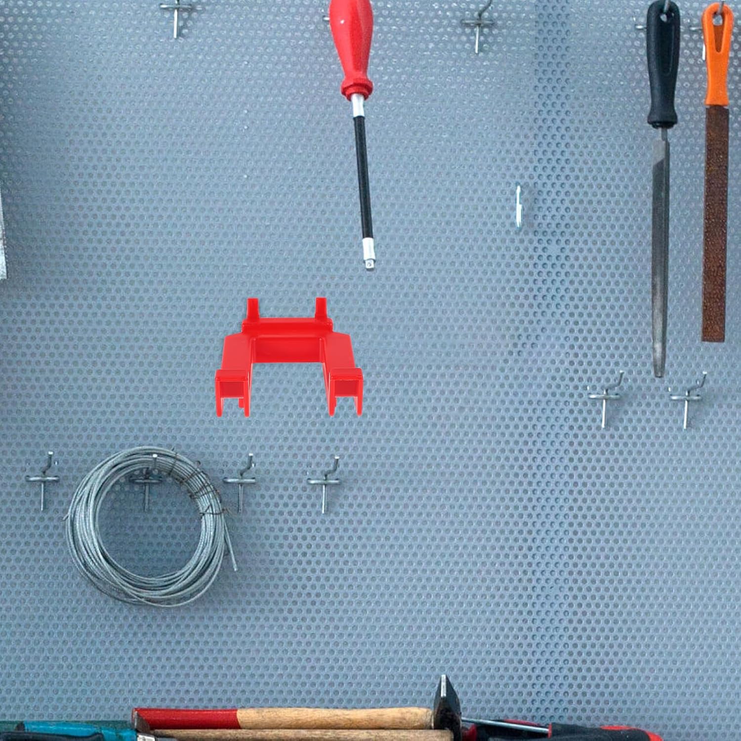 Large Plastic Pegboard Hooks for Car Wash Tools, Double Prong Spray Bottle and Spray Can Holder, Wall Mounted Garage Storage Organizer for Auto Detailing Accessories image 5