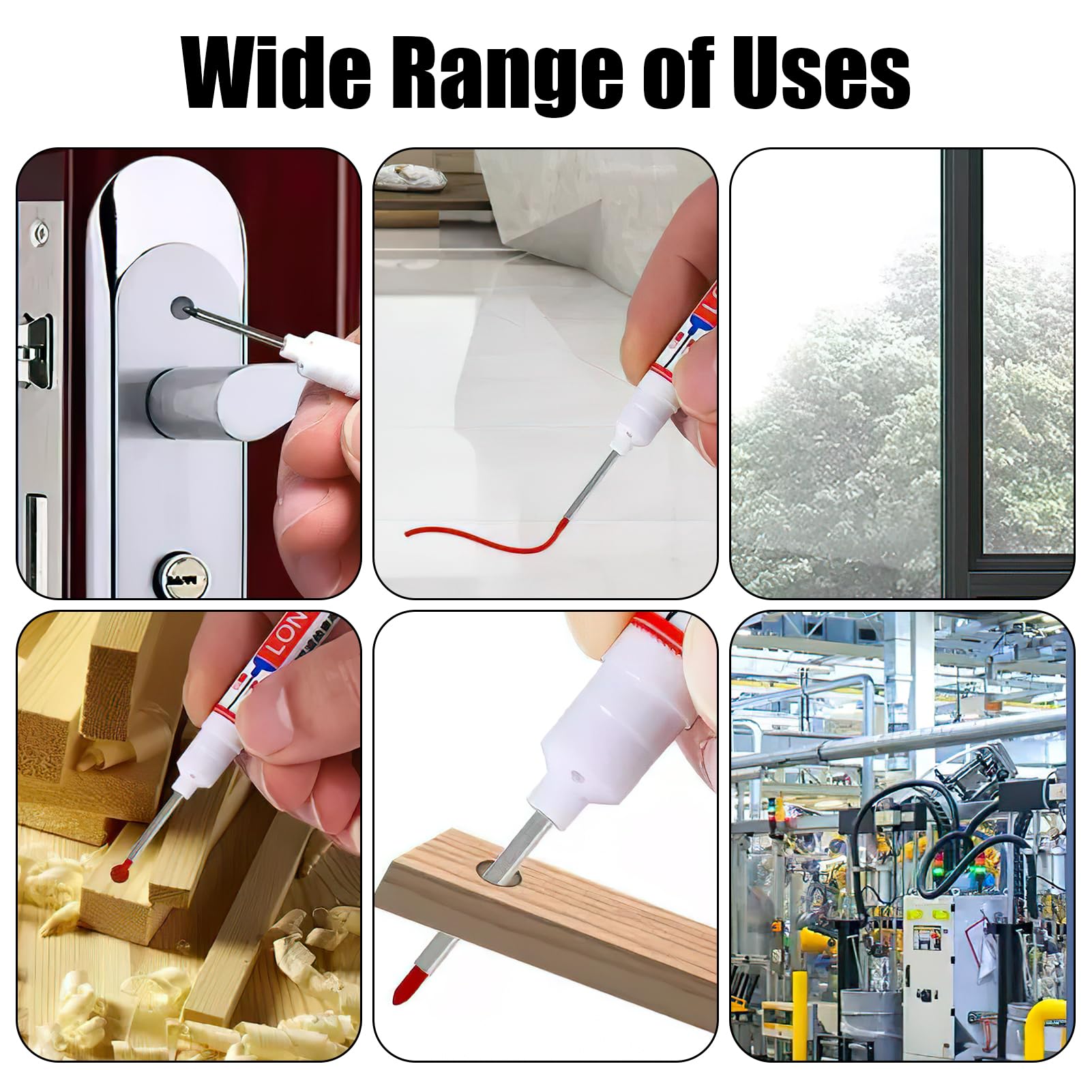 Pennarelli Per Fori Profondi 20mm - 4 Pezzi, Indelebili, Per Falegnameria E Edilizia - Foto 9