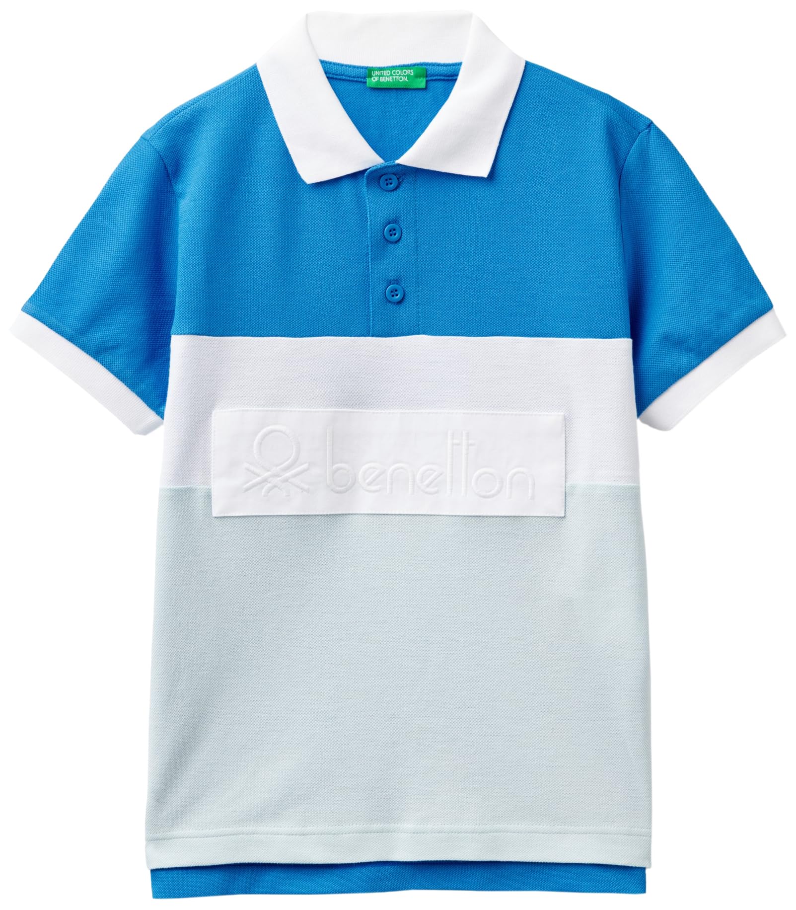 United Colors of Benetton Polo M/M 3088c301g Camisa, Azul, 170 cm para Niños