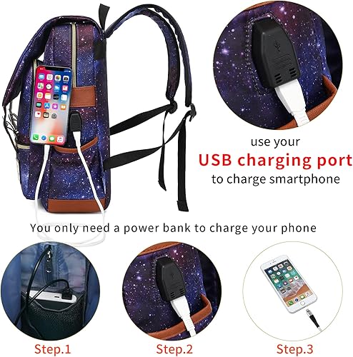 Miniatura 5 de YGR - Mochila con estampado floral para laptop para mujeres, hembras, escuela, viaje, negocios, deportes al aire libre, oficina, trabajo