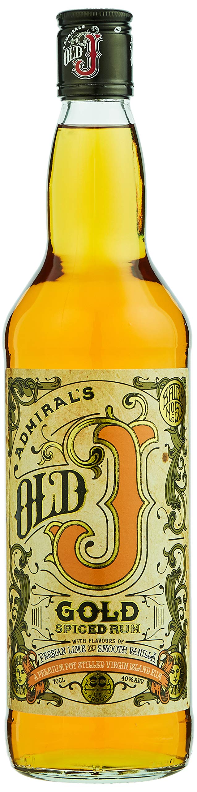 Sponsored Ad – Admiral’s Old J Gold Spiced Rum - Caribbean Spiced Gold Rum Aged in Oak Barrels - 40 Percent ABV - 70cl Bottle
