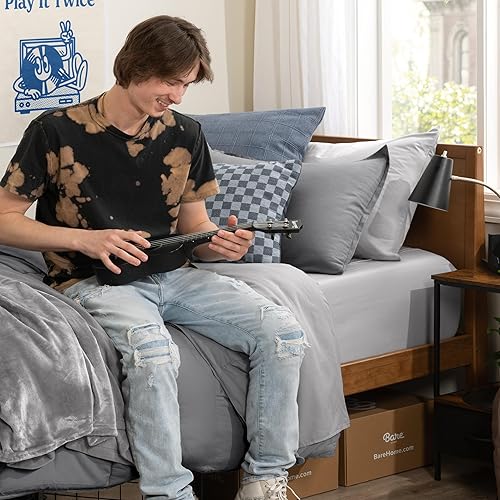 Miniatura 2 de Bare Home Bed-in-A-Bag - Juego de edredón y sábanas de 5 piezas, tamaño Twin XL, alternativa de plumón de ganso, juego de ropa de cama ultrasuave de