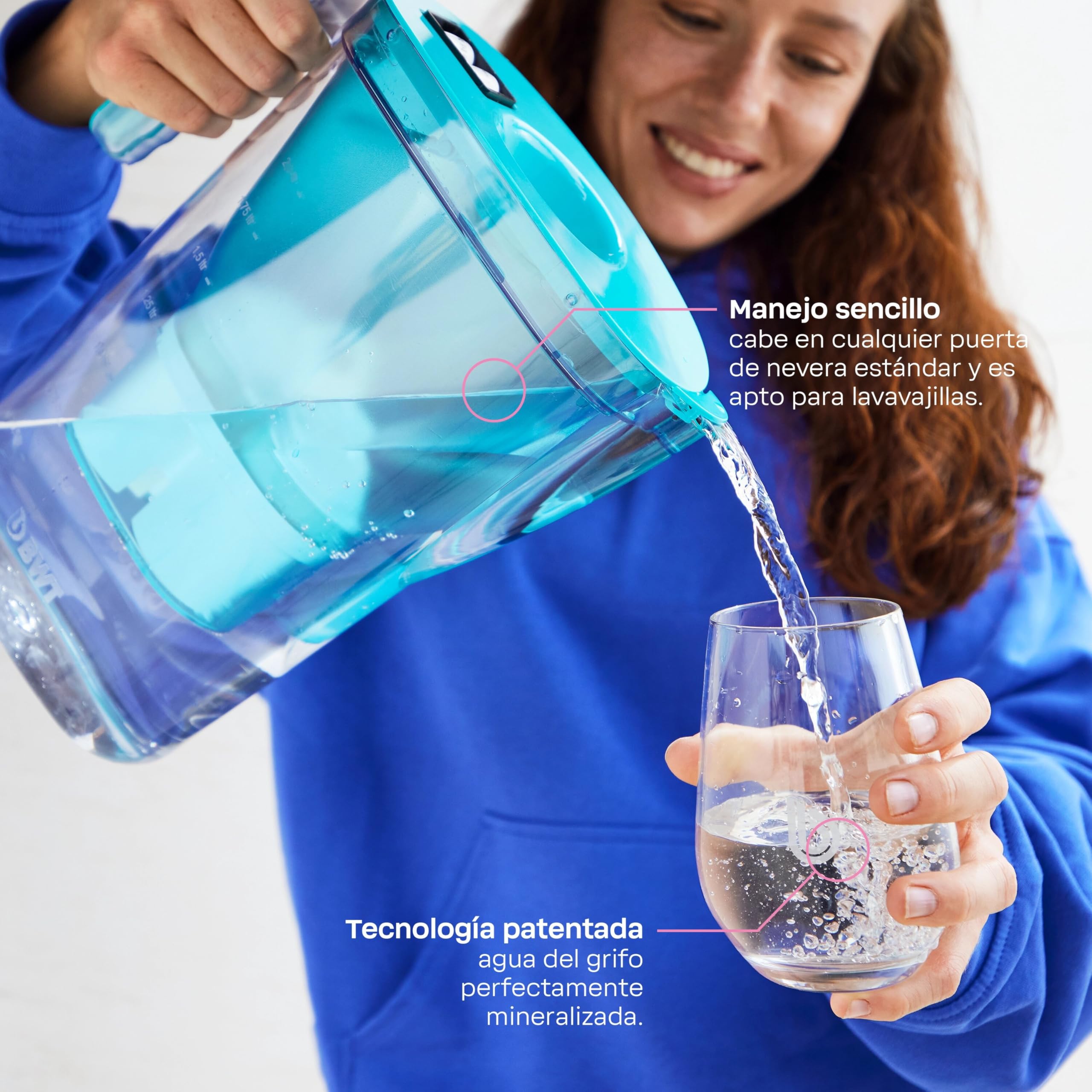 BWT Filtro de Agua Vida Petrol 2,6L + 13 Cartuchos de Filtro de Magnesio | Paquete Anual | Filtro de Agua Potable | Para Comidas & Bebidas | Filtra Cal, Cloro, Plomo & Cobre