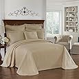 King Charles Modern Farmhouse Floral Matelasse Bedspread, 100% Cotton Breathable Bedding, Full/Queen, Blue