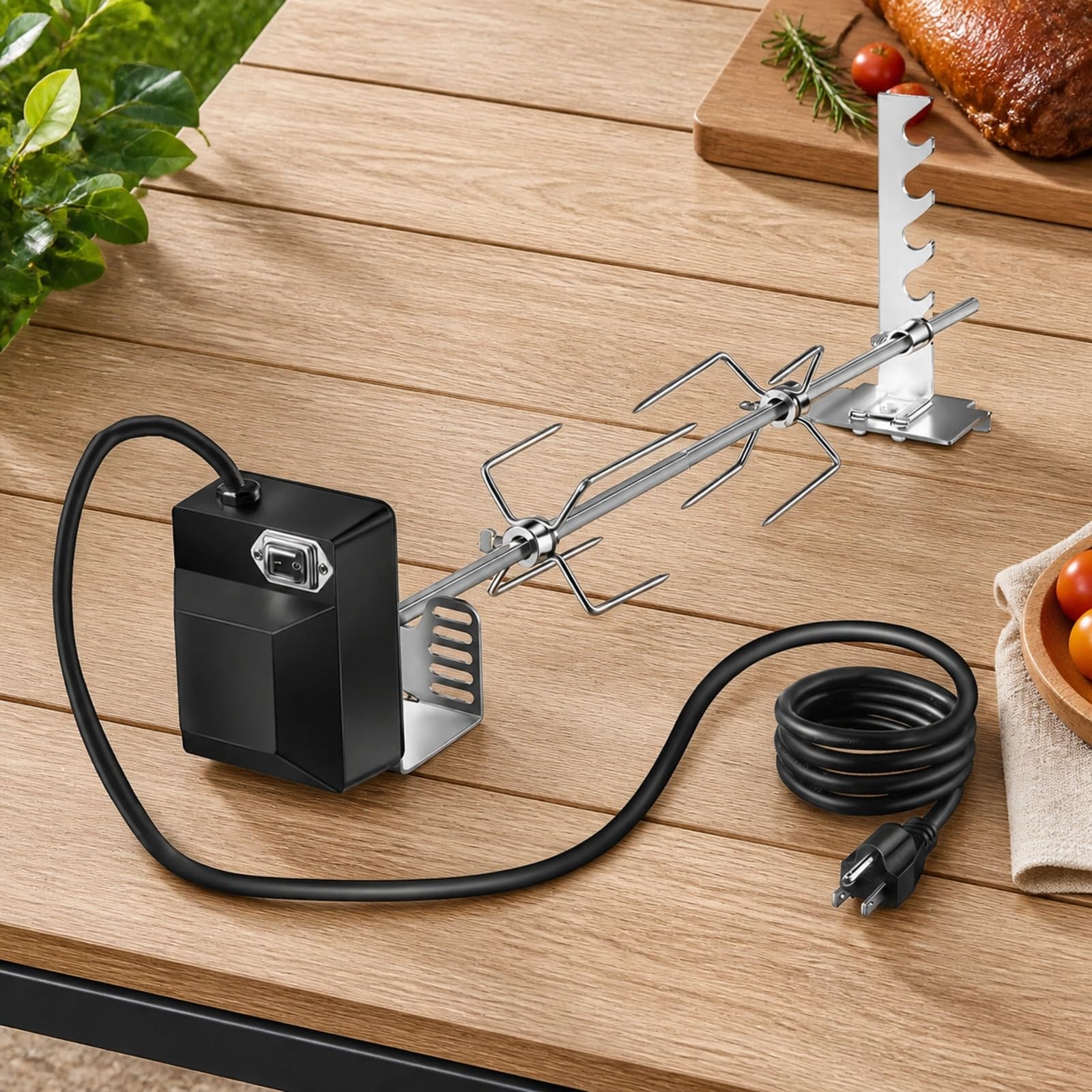 KESOTO Kit Has Giratorio Eléctrico Parrilla Motor Eléctrico Compacto para s, Jardín Trasero