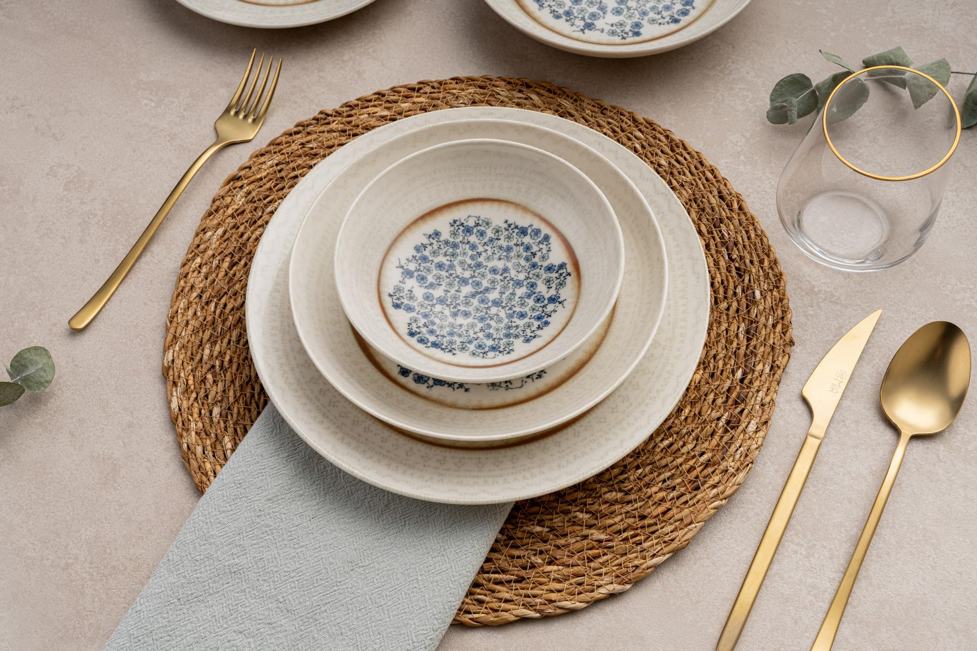 Elegancki 24-częściowy zestaw obiadowy, 100% porcelana, w zestawie talerze serwisowe, miski, talerze deserowe, do mycia w zmywarce i do kuchenki mikrofalowej, idealny na każdą okazję