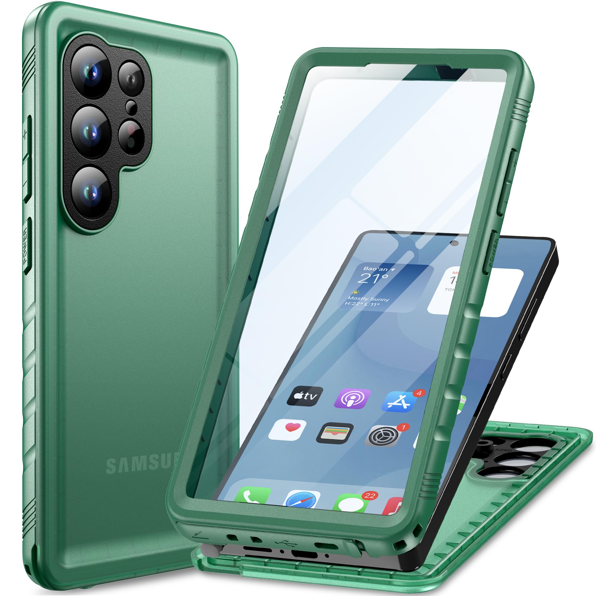 Cozycase TOP Militärschutz für Samsung Galaxy wasserdichte 360 Grad Hülle - 2m Sturzfest Panzerhülle Outdoor Case