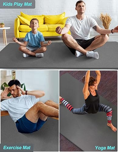 Miniatura 5 de Extra Long & Wide Thick Yoga Mat for Tall Men & Women, 84'' x 32'' x 7mm Oversized Yoga Mat Double-Sided Non Slip, Pro TPE Yoga Mats with Strap