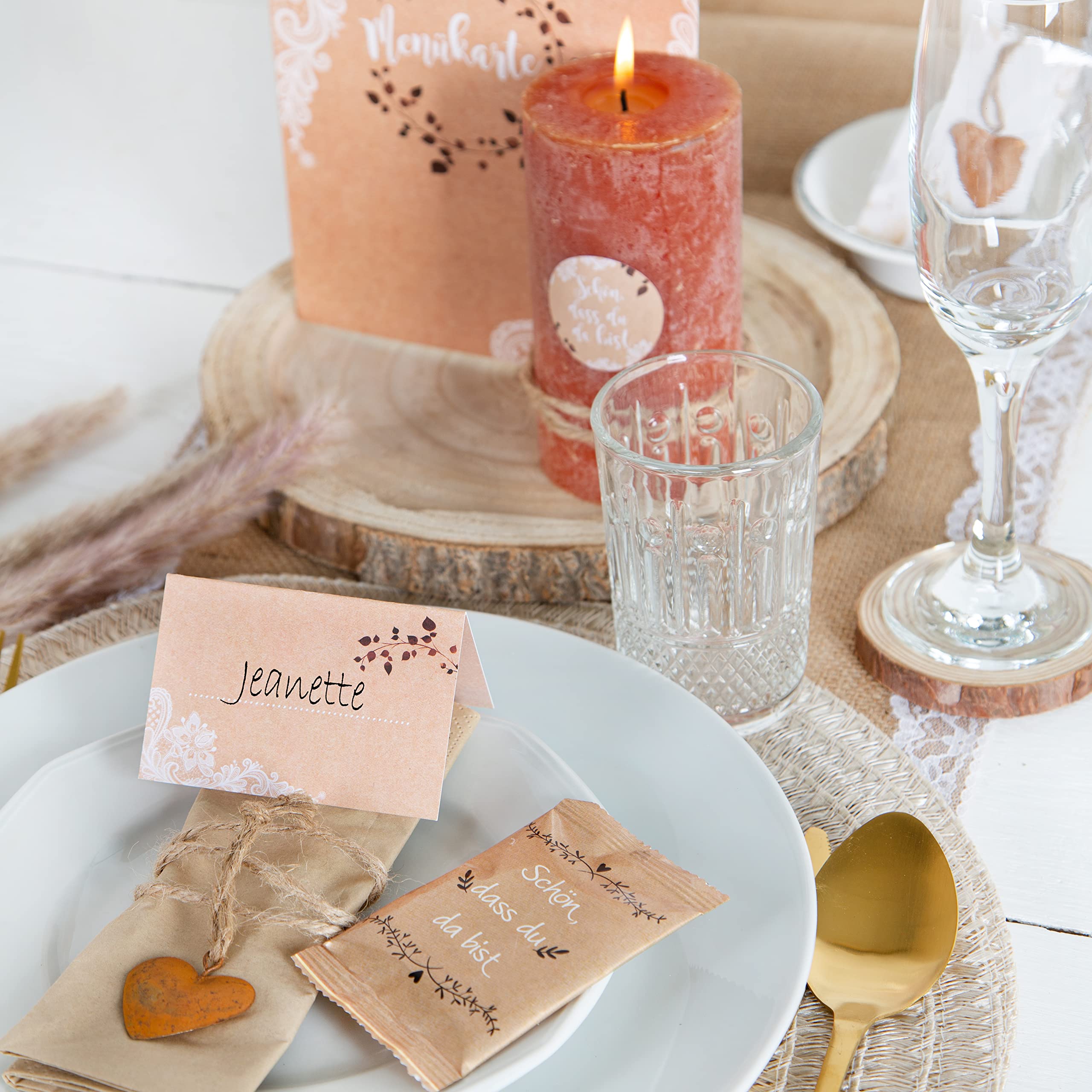 Logbuch-Verlag 50 kleine Snacks Erdnüsse Tütchen für Gäste als Geschenk Geburtstag Hochzeit Kundengeschenk Schön, dass du da bist 6 x 10 cm