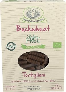 rustichella d'abruzzo Organic Gluten Free Buckwheat Tortiglioni, 8.8 Ounce (Pack of 3)
