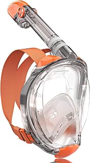 Full Face Snorkel Mask for Adults, Snorkeling Gear with Camera Mount, 180 Degree Panoramic View Snorkel Set Anti-Fog Anti-Leak