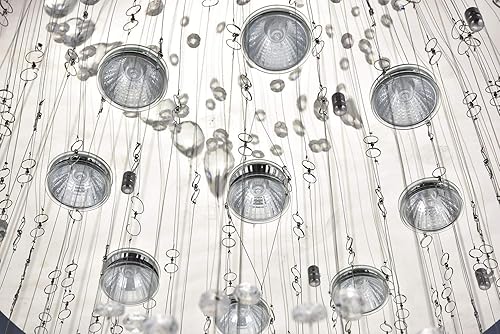 Miniatura 7 de Pendant Lamp Crystal Chandelier Spiral Chandelier Modern Spiral Spherical Raindrop Ceiling Chandelier K9 Luxury Crystal Ball Ceiling Lamp For Living