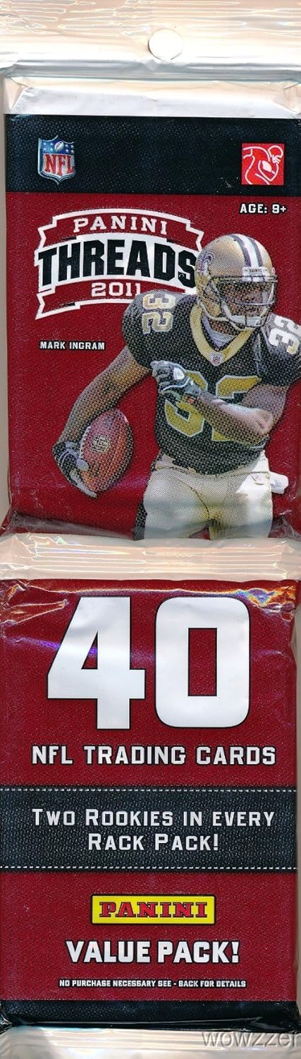 2011 Panini Threads NFL Football HUGE Factory Sealed JUMBO RACK Pack with 40 Cards! Look For Rookies & Autographs of Cam Newton, Andy Dalton, Colin Kapernick &a ll the Top 2011 NFL Draft Picks !