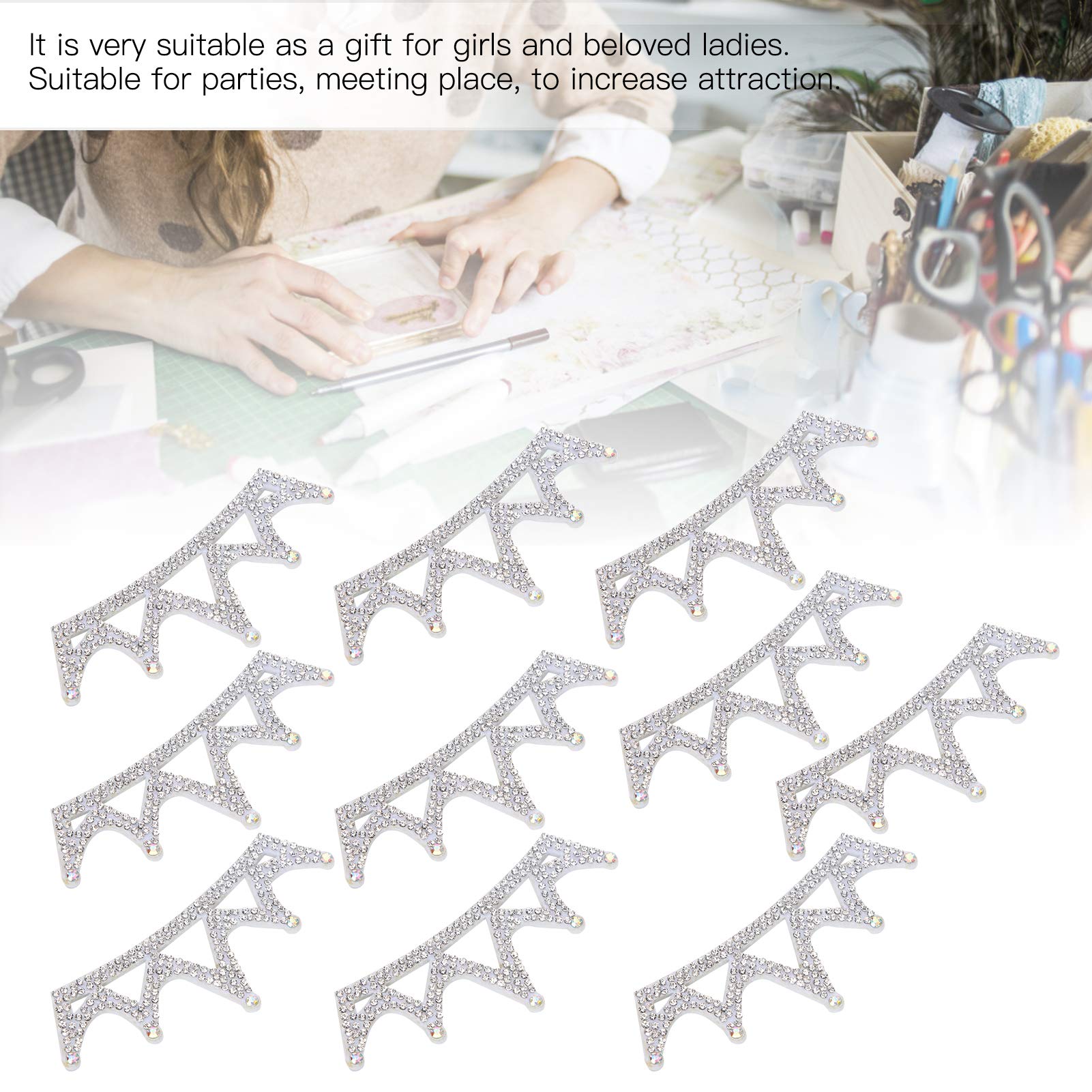 10pcs Large Crown Embroidery Children's Decals Sewn with Sequins Rhinestone Cloth Stickers Flower Crown Shape Patches Clothing Accessories (10 * 3.7cm White Triangle Crown)