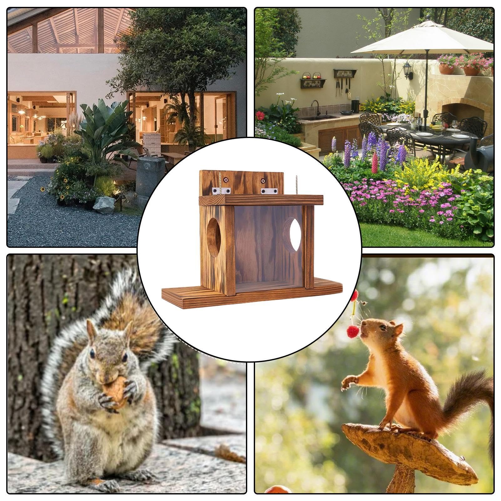 Stacja do karmienia wiewiórek, drewniany domek dla wiewiórek, karmnik dla wiewiórek, karmnik dla wiewiórek, drewniane pudełko do karmienia wiewiórek, domek do karmienia wiewiórki, domek dla wiewiórek
