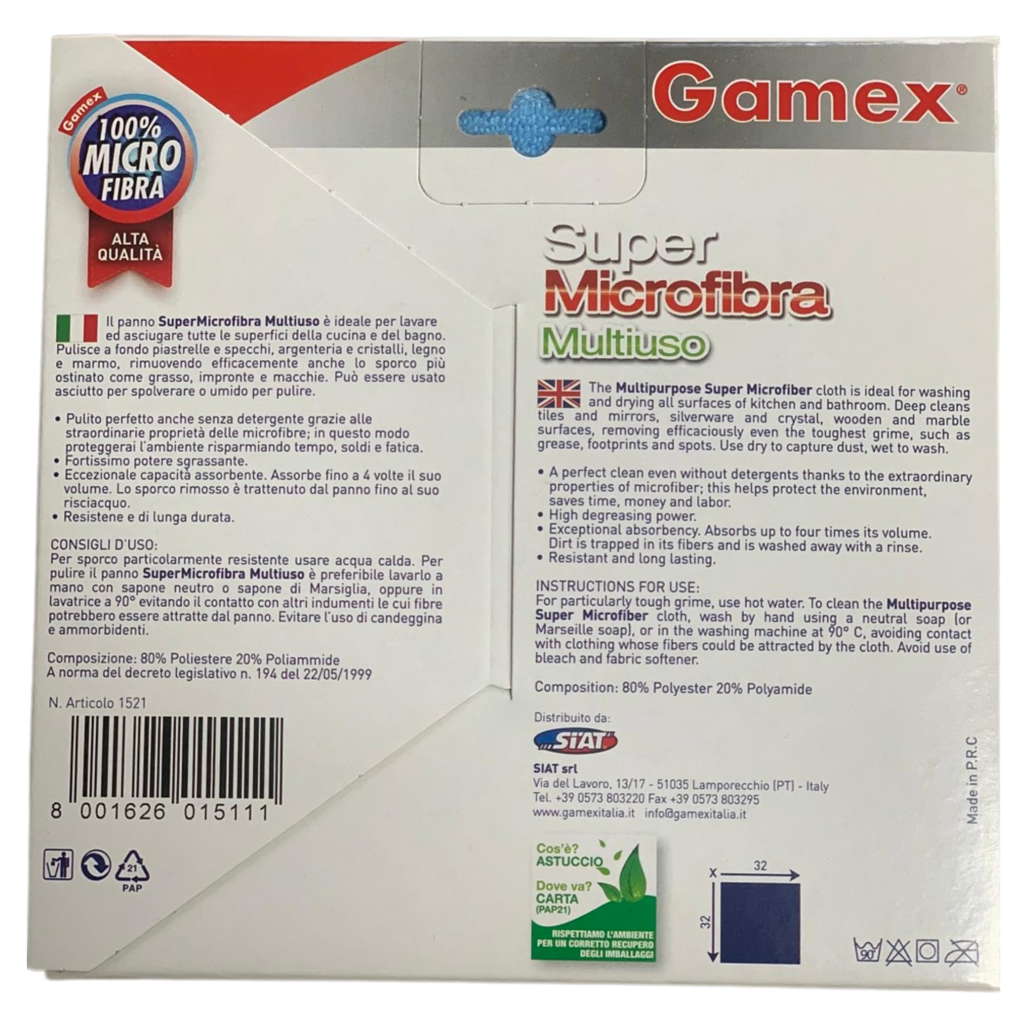 Quasar Pulito Stellare Detergente Per Vetri 3 Pezzi X 650 Ml + Gamex Panno In Microfibra