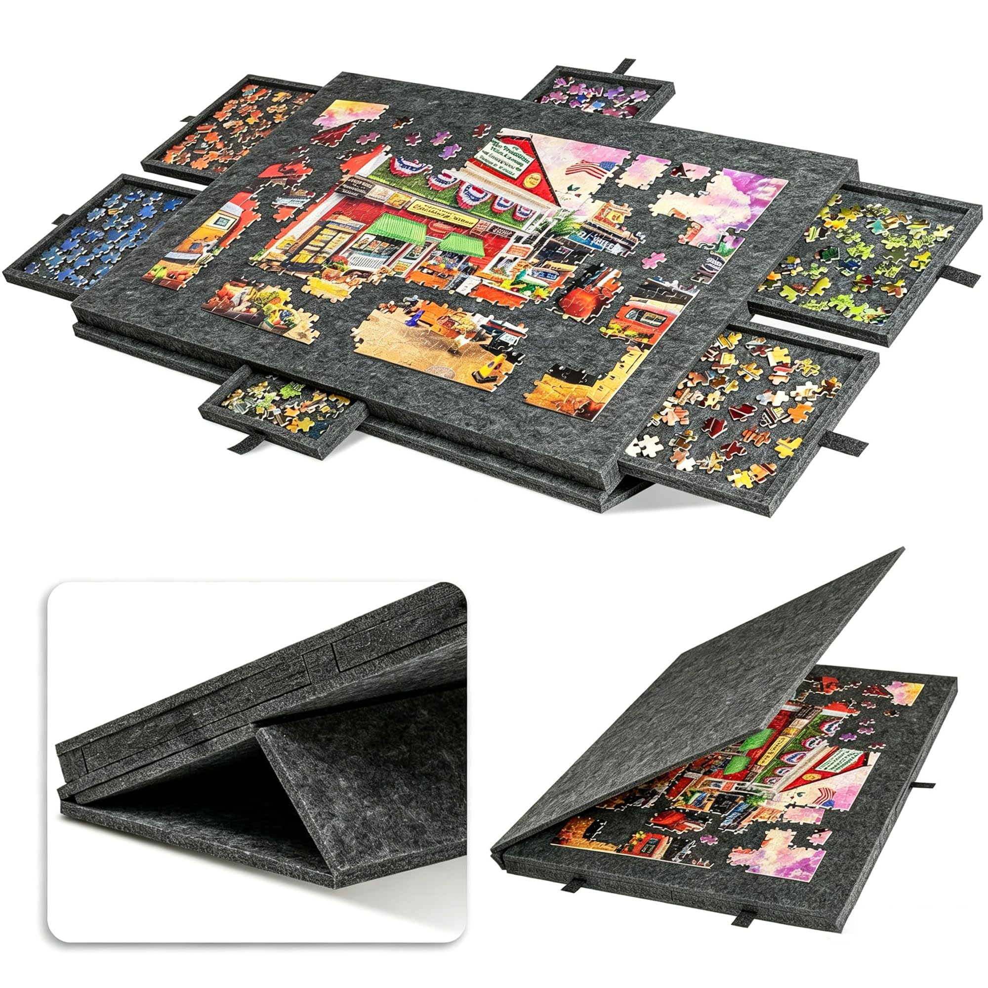 Tilting Jigsaw Puzzle Board 2-in-1 Designed Stand & Cover Lightweight
