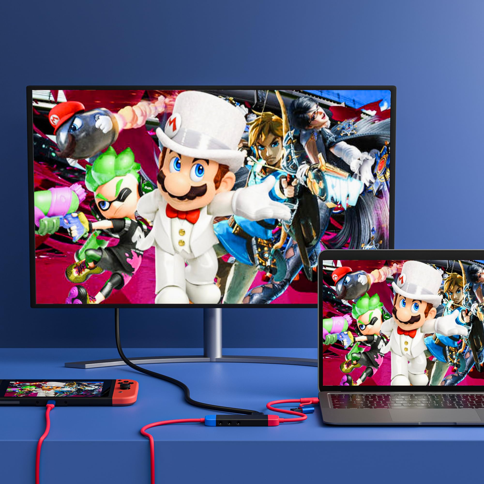 GKEAPZA Adattatore USB C a HDMI 4K aggiornato per Nintendo Switch/Switch OLED, interruttore portatile di ricambio con caricatore PD/USB 3.0