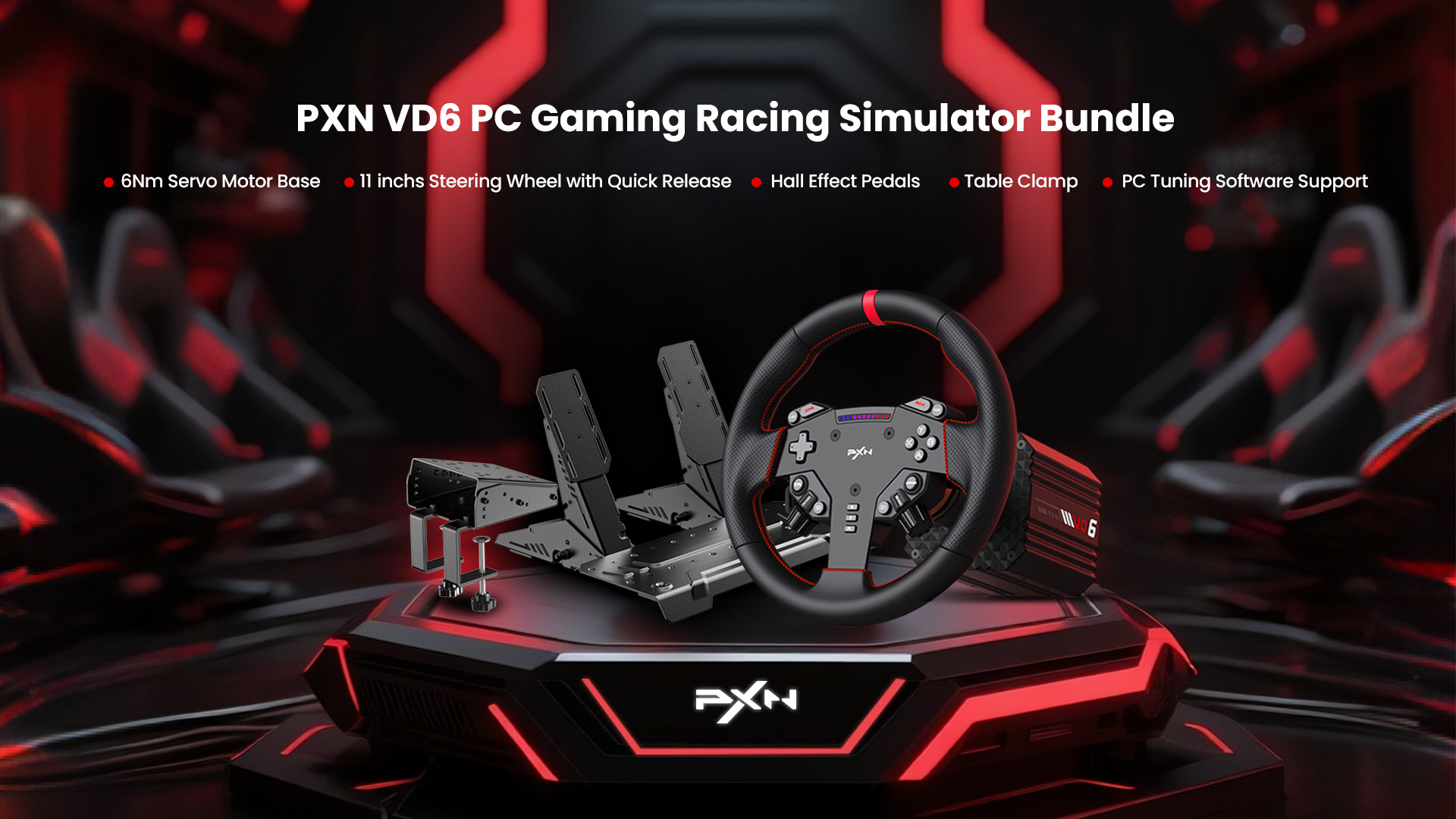 Amazon.com: PXN VD6 Direct Drive Racing Wheel Bundle – 6Nm Servo